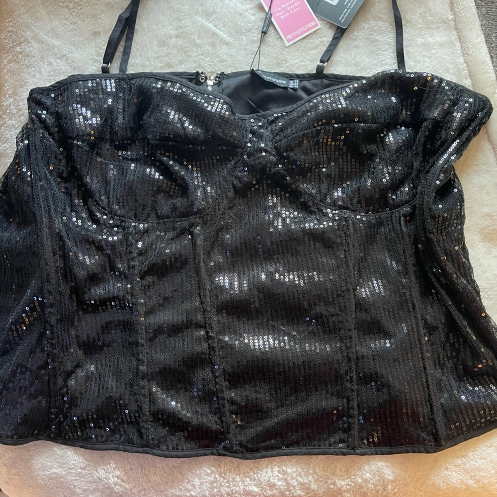 Black sequin Corset top